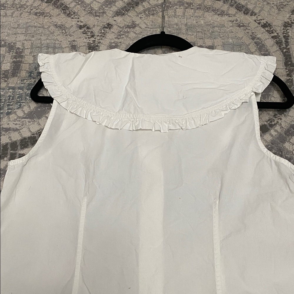 Ganni Bright White Peter Pan Collar Shirt - Picture 3 of 5